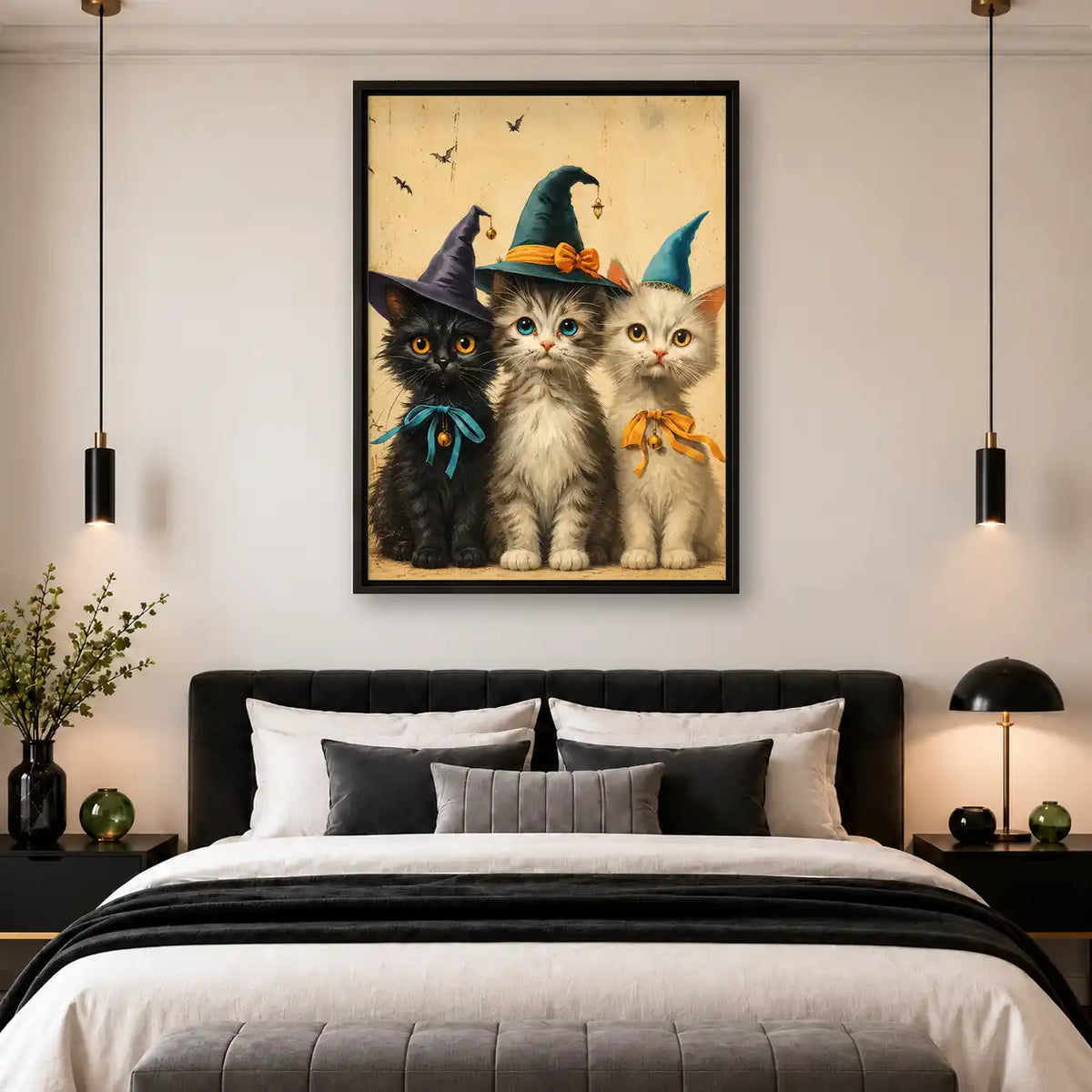 Three Witch Hat Kittens Wall Art 4