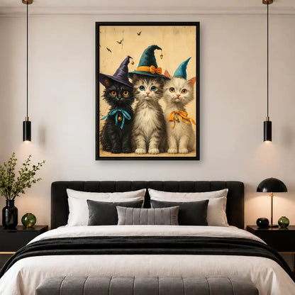 Three Witch Hat Kittens Wall Art 4
