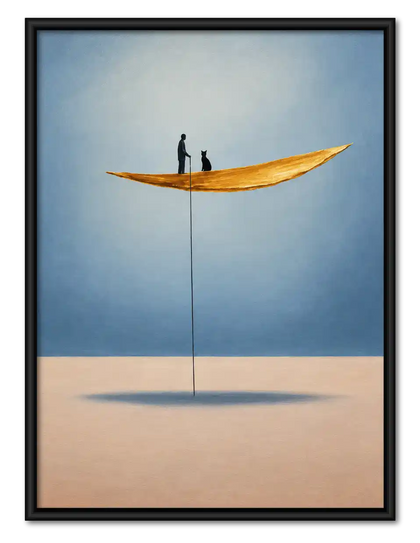 Tiny Couple On Floating Leaf Wall Art