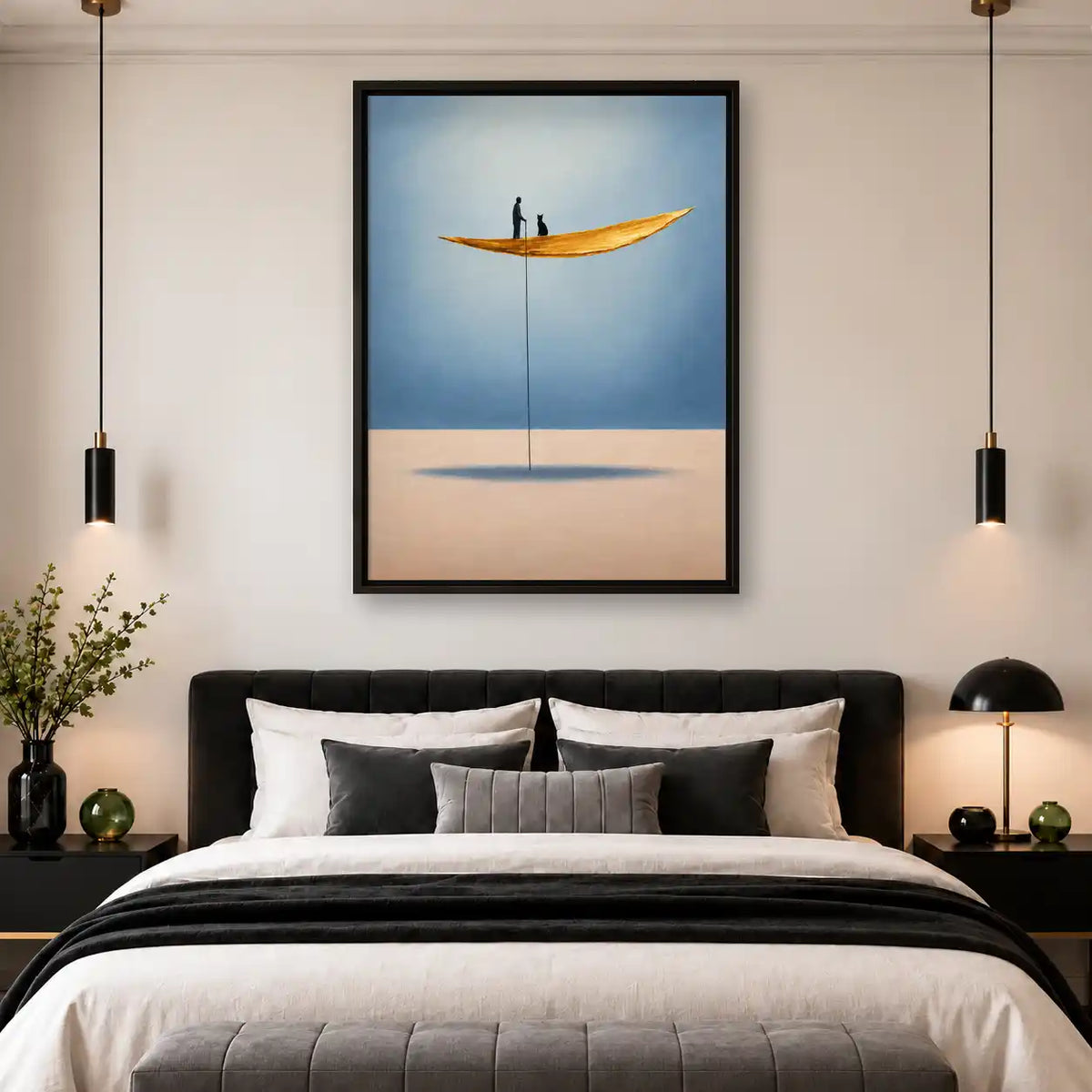 Tiny Couple On Floating Leaf Wall Art 4