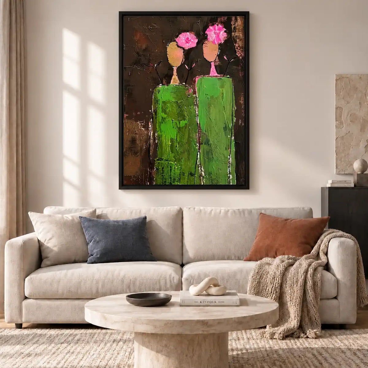 Two Abstract Figures With Flowers Wall Art 2