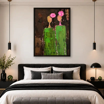 Two Abstract Figures With Flowers Wall Art 4