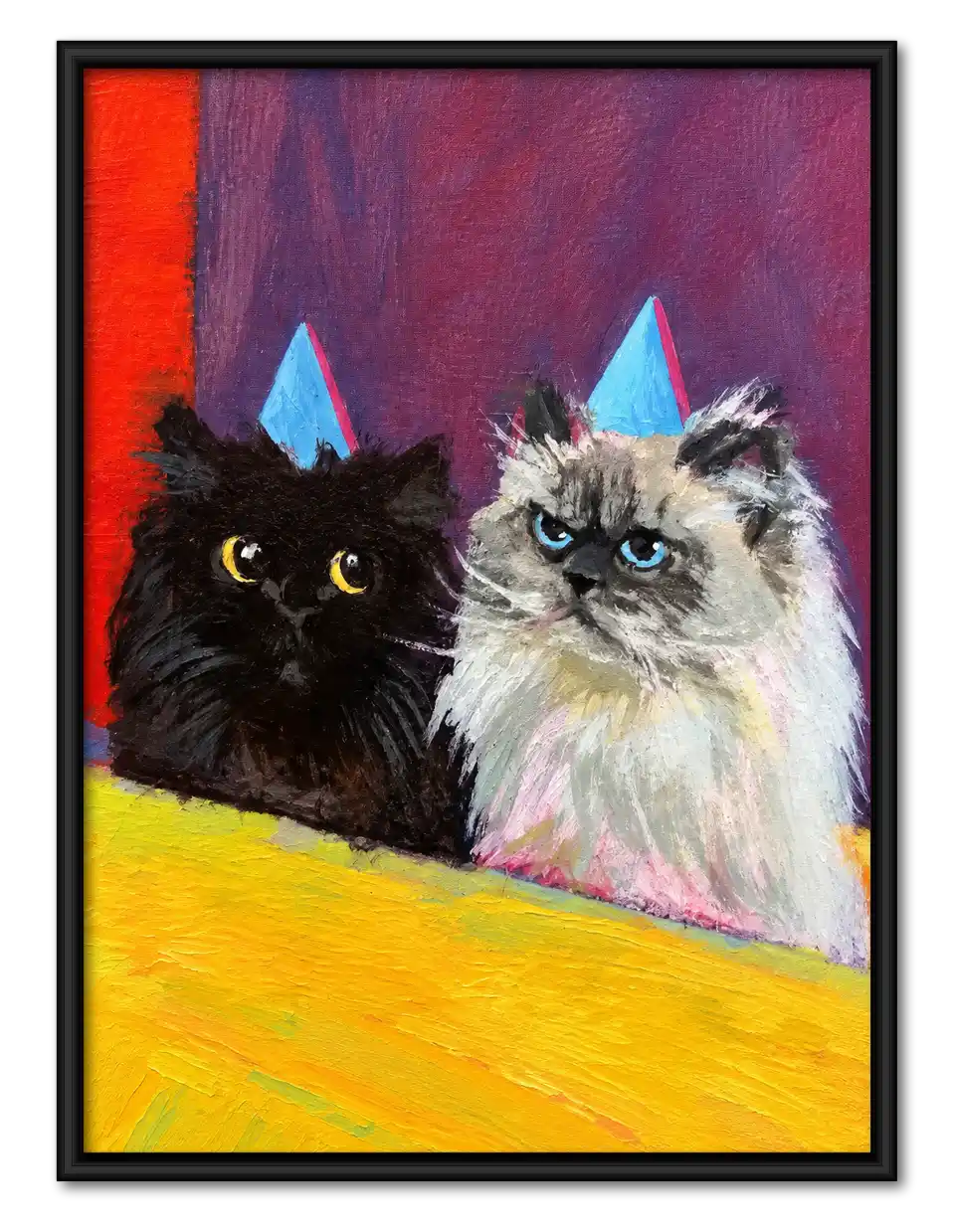 Two Cats In Party Hats Wall Art 1