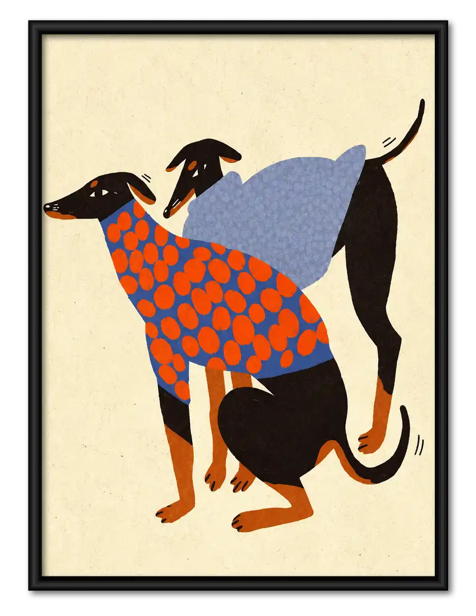 Two Dachshunds In Sweaters Wall Art 1