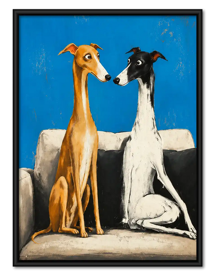 Two Greyhounds On Sofa Wall Art
