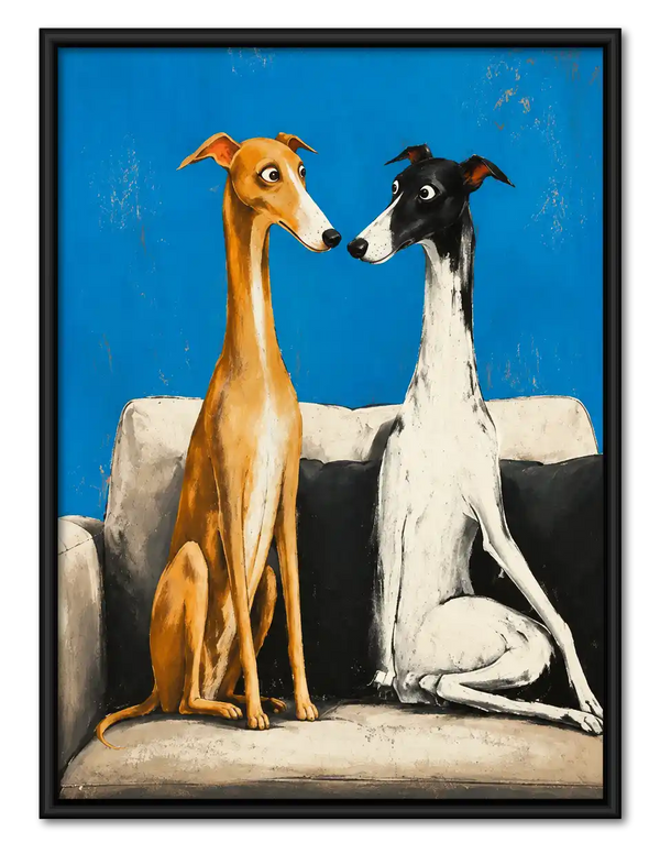 Two Greyhounds On Sofa Wall Art