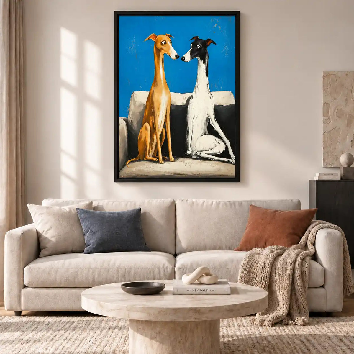 Two Greyhounds On Sofa Wall Art 2