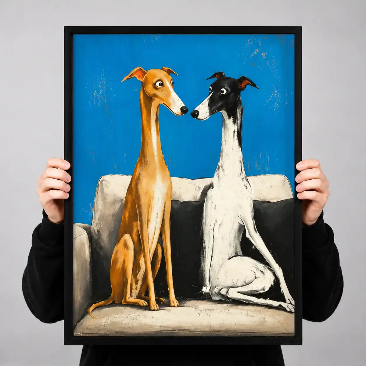 Two Greyhounds On Sofa Wall Art 3