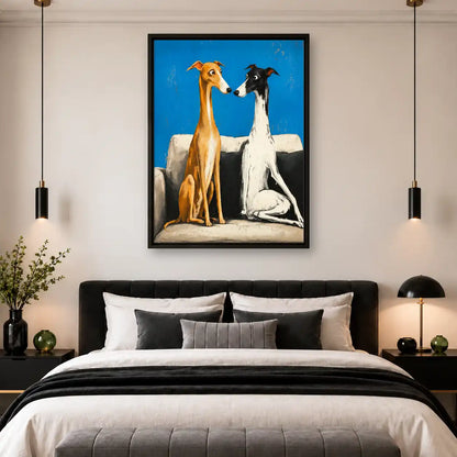 Two Greyhounds On Sofa Wall Art 4