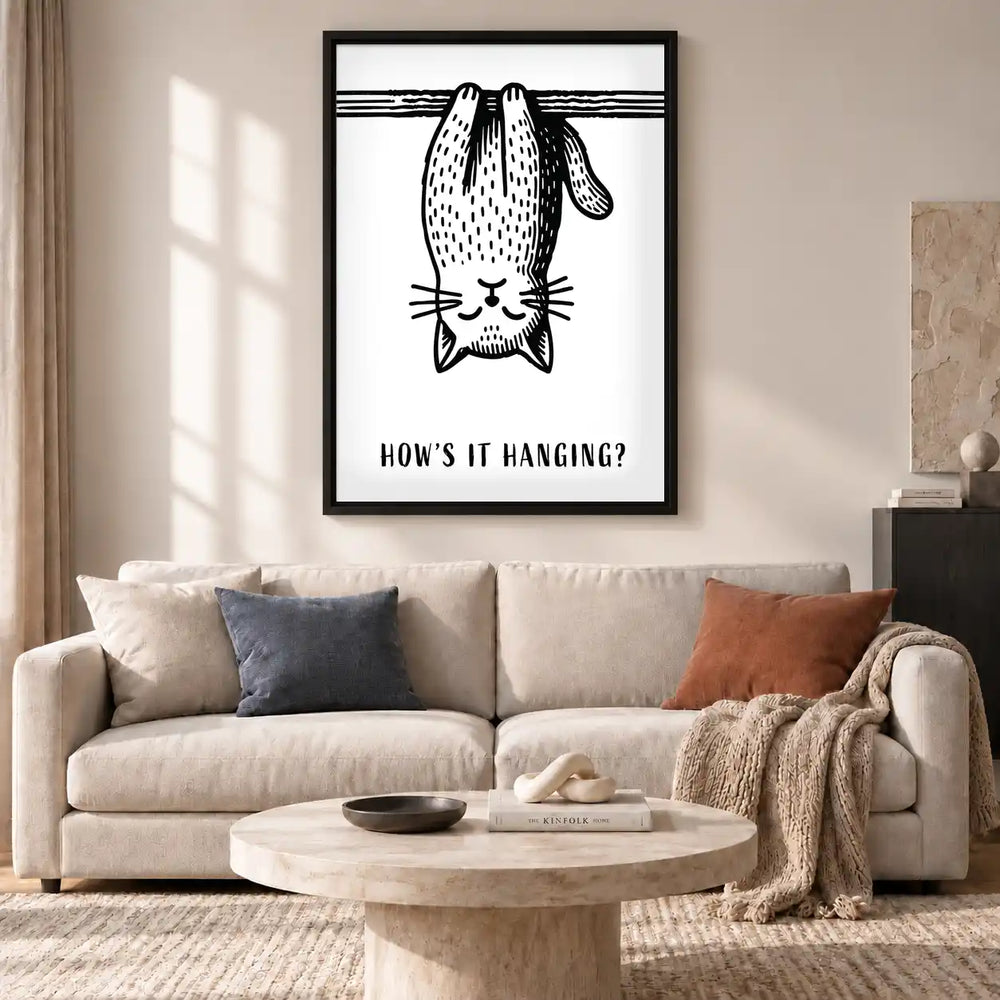 Upside Down Hanging Cat Wall Art 2