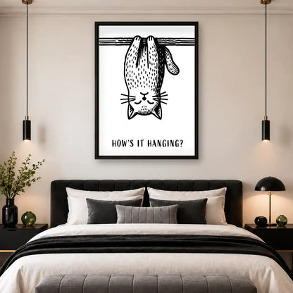 Upside Down Hanging Cat Wall Art 4