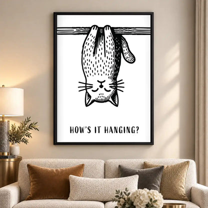 Upside Down Hanging Cat Wall Art 5