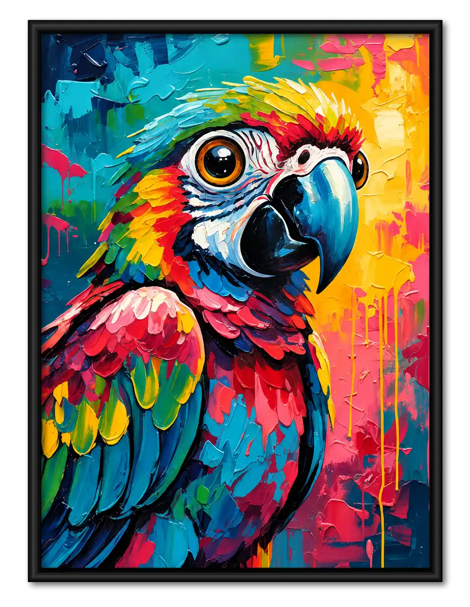 Vibrant Graffiti Parrot Wall Art 1