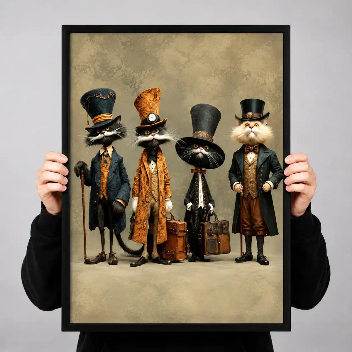 Victorian Gentleman Cat Group Wall Art 3