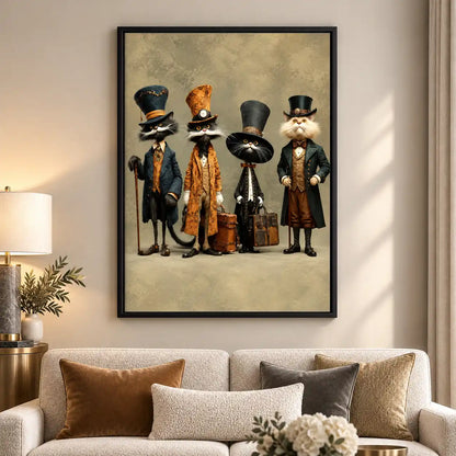 Victorian Gentleman Cat Group Wall Art 5