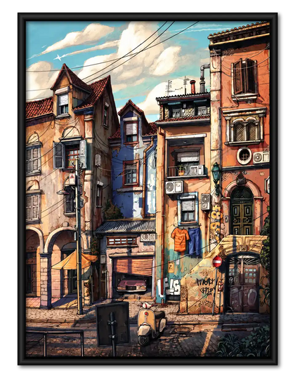 Vintage European Street Wall Art