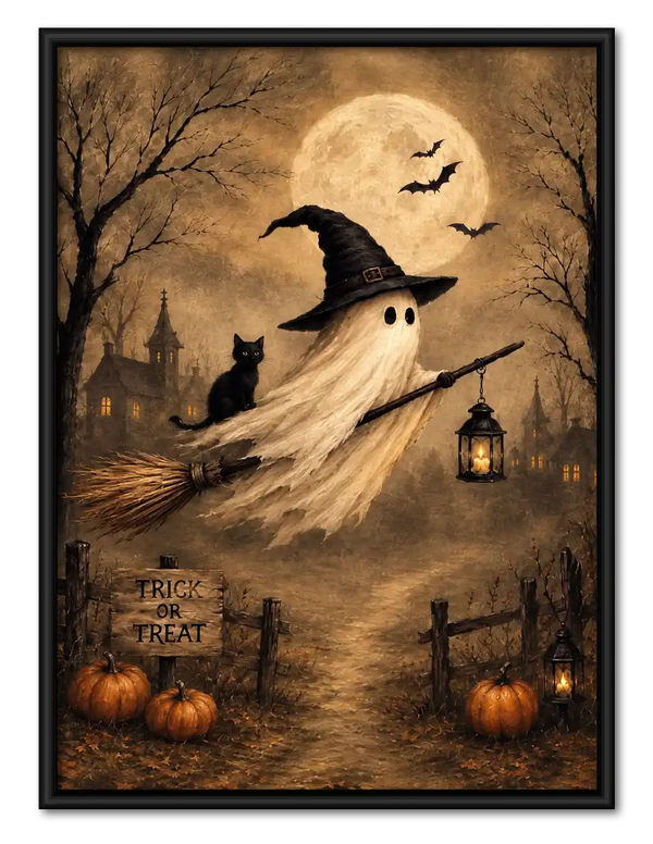 Wandering Halloween Ghost Wall Art