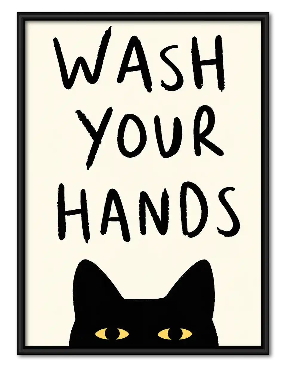 Wash Your Hands Cat Wall Art 1