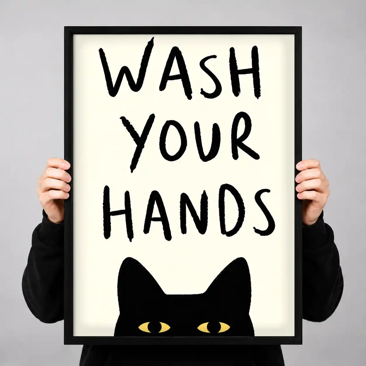 Wash Your Hands Cat Wall Art 3