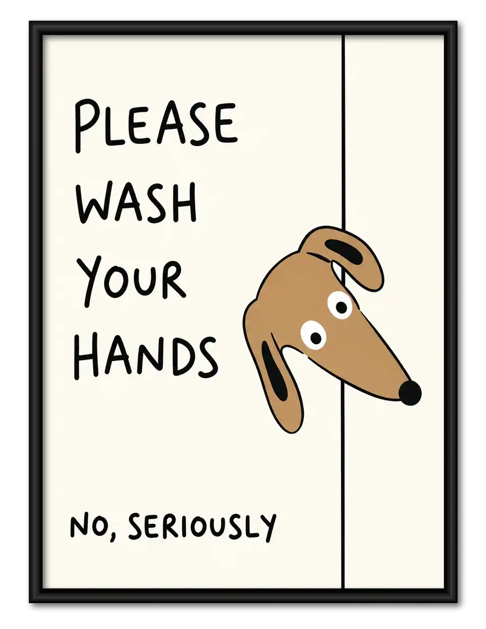 Wash Your Hands Dachshund Wall Art 1