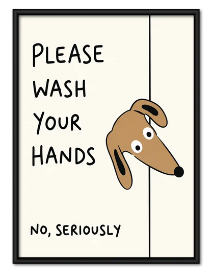 Wash Your Hands Dachshund Wall Art 1
