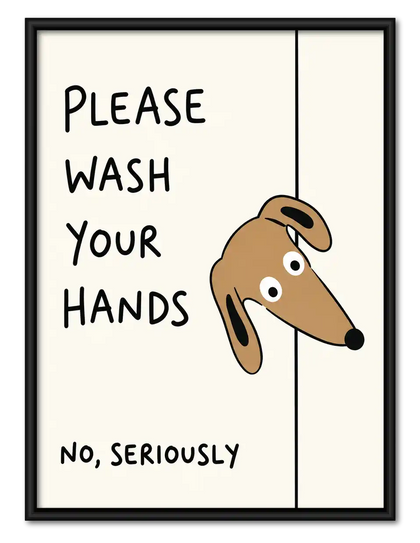 Wash Your Hands Dachshund Wall Art