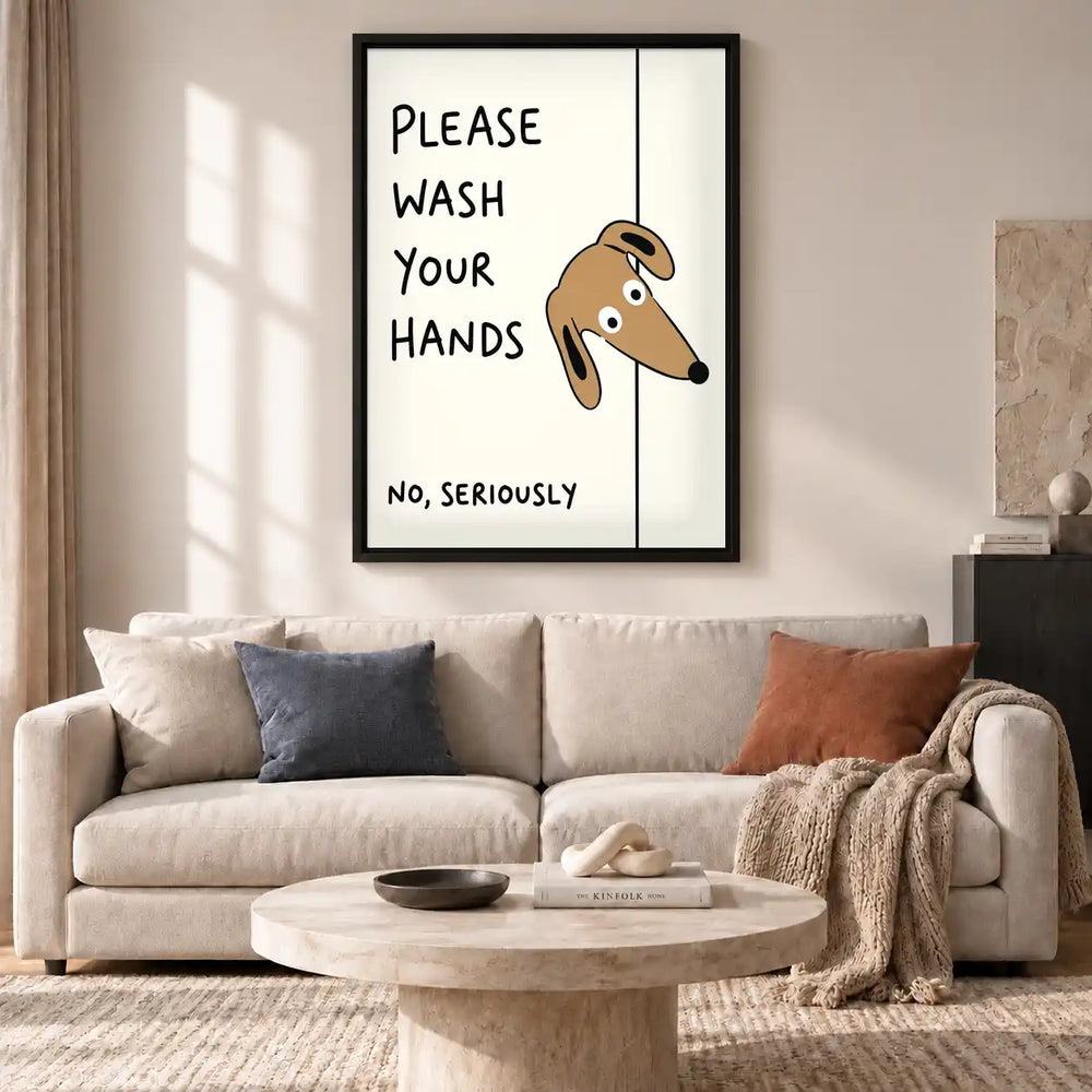 Wash Your Hands Dachshund Wall Art 2