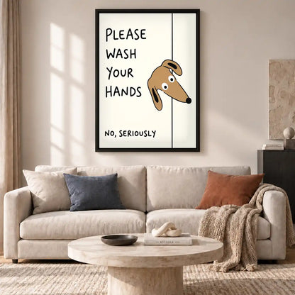 Wash Your Hands Dachshund Wall Art 2