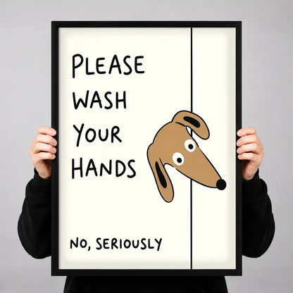 Wash Your Hands Dachshund Wall Art 3