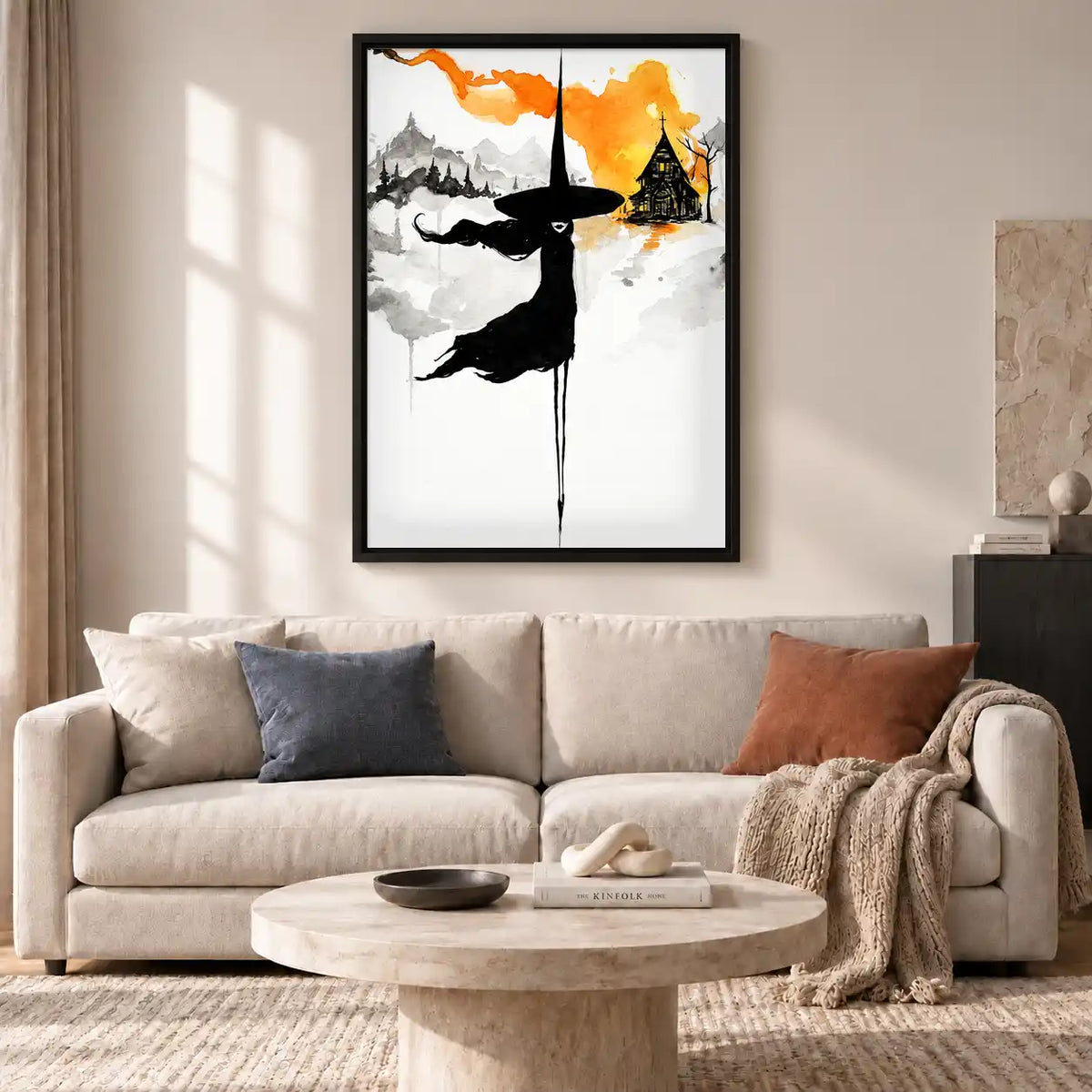 Watercolor Witch Silhouette Wall Art 2