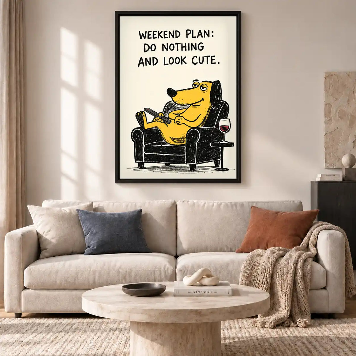 Weekend Plan Lazy Dog Wall Art 2