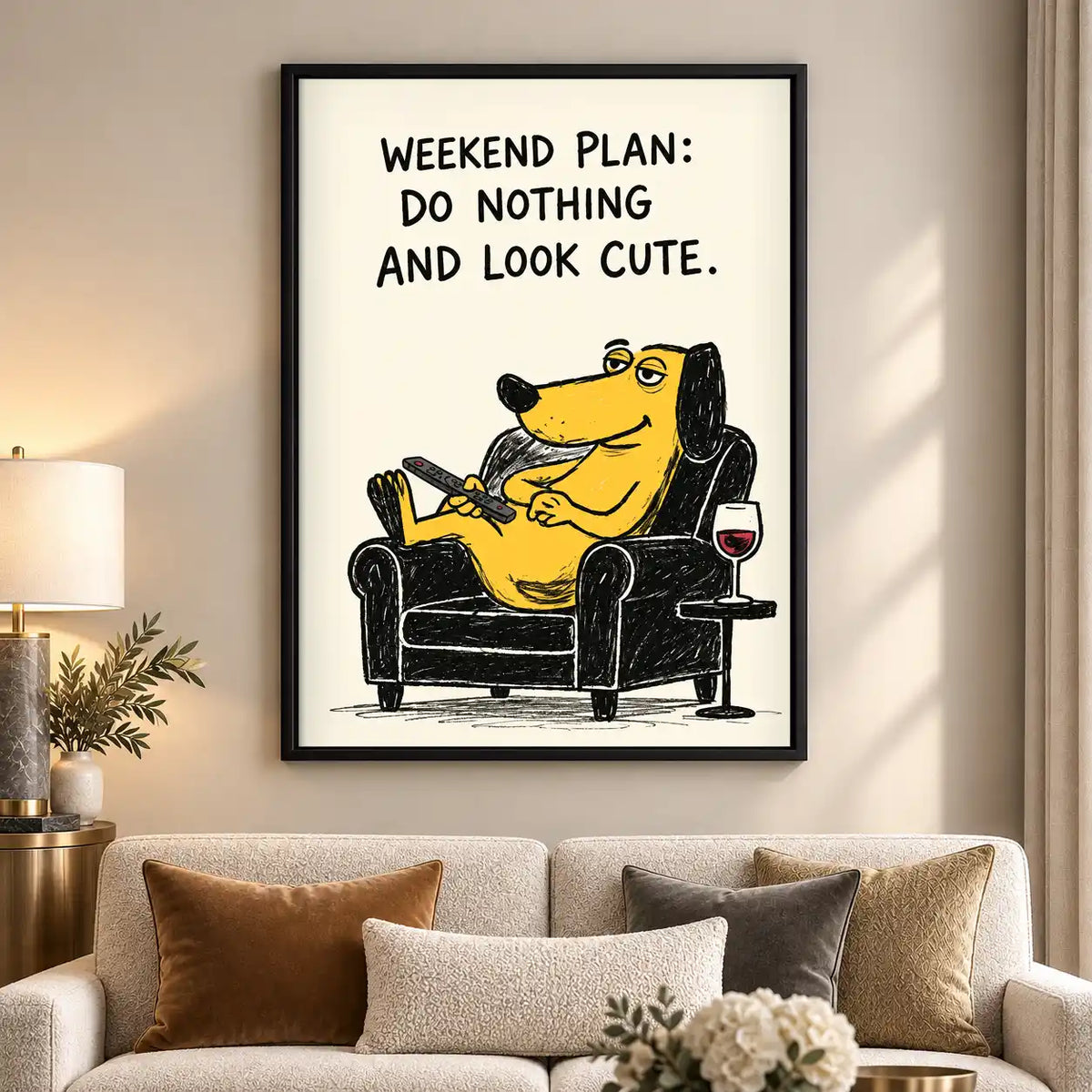 Weekend Plan Lazy Dog Wall Art 5
