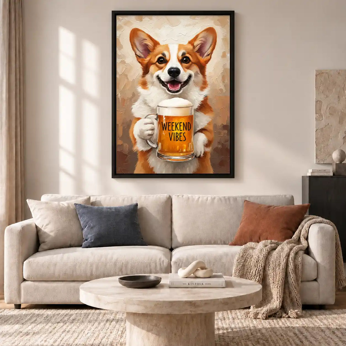 Weekend Vibes Corgi Wall Art 2