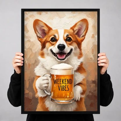 Weekend Vibes Corgi Wall Art 3