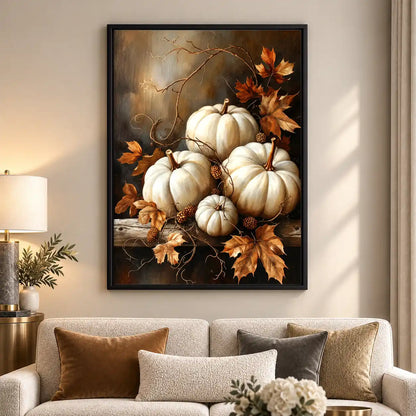 White Pumpkins Autumn Still Life Wall Art 5
