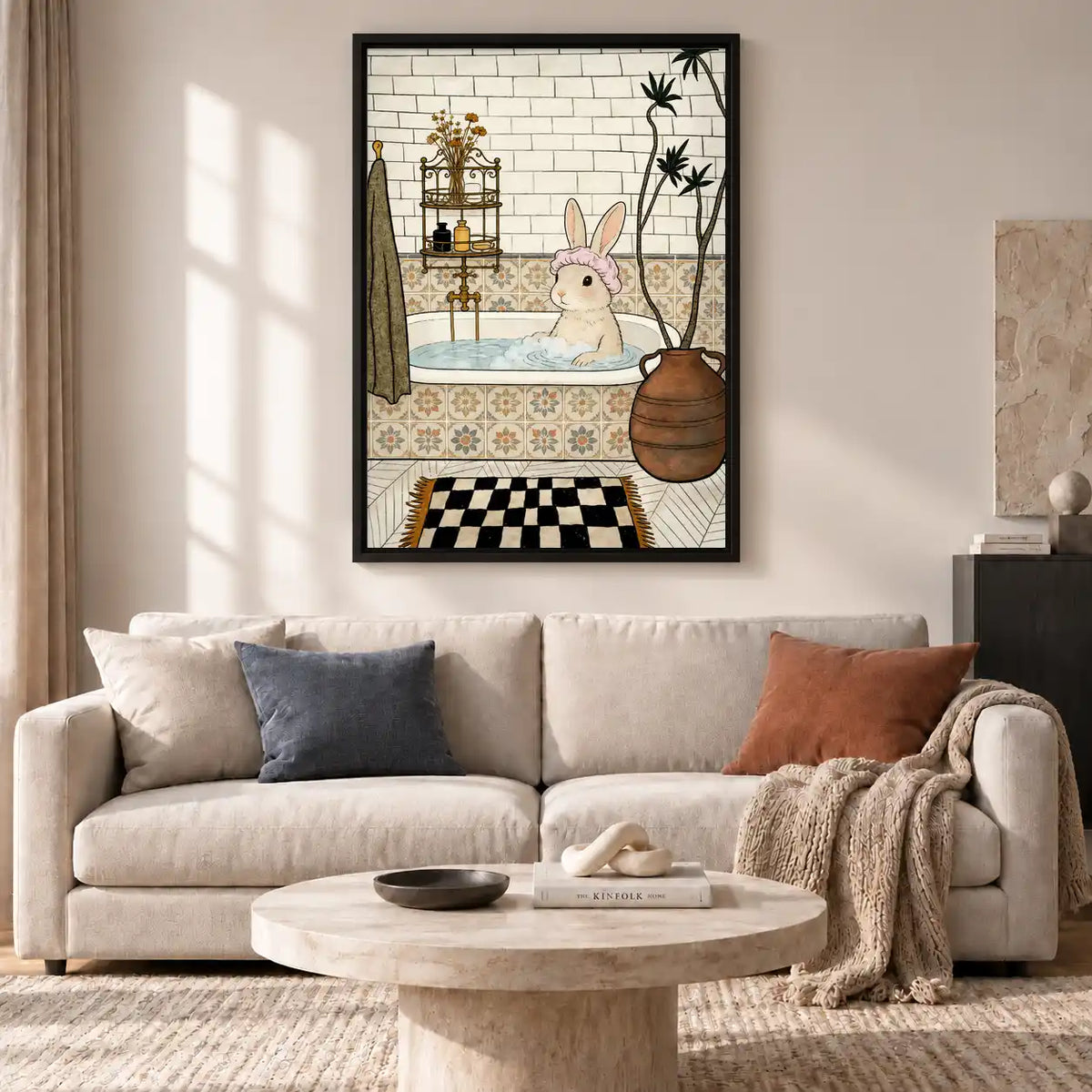 White Rabbit Bubble Bath Wall Art 2