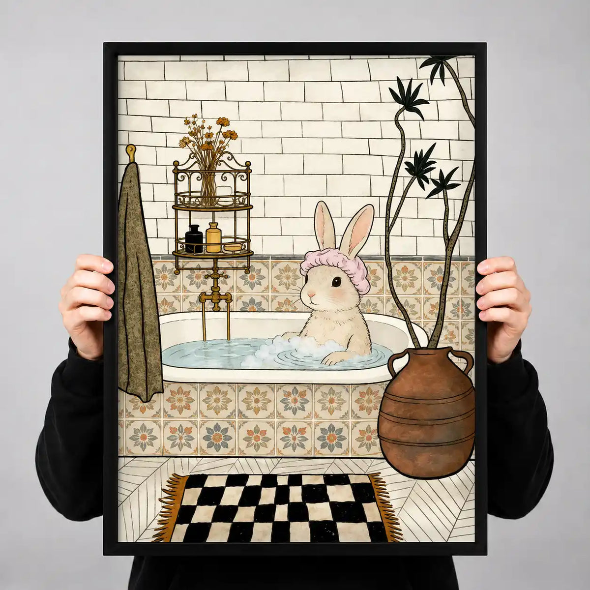 White Rabbit Bubble Bath Wall Art 3