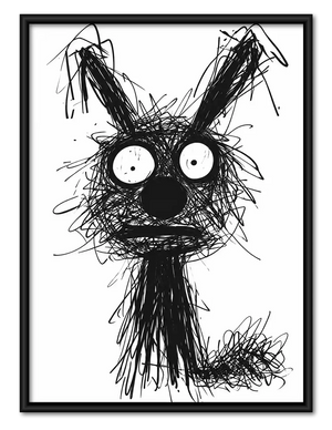 Wild Eyed Scribble Dog Wall Art
