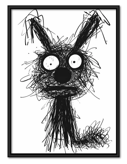 Wild Eyed Scribble Dog Wall Art 1