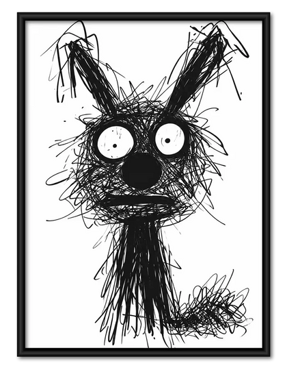 Wild Eyed Scribble Dog Wall Art