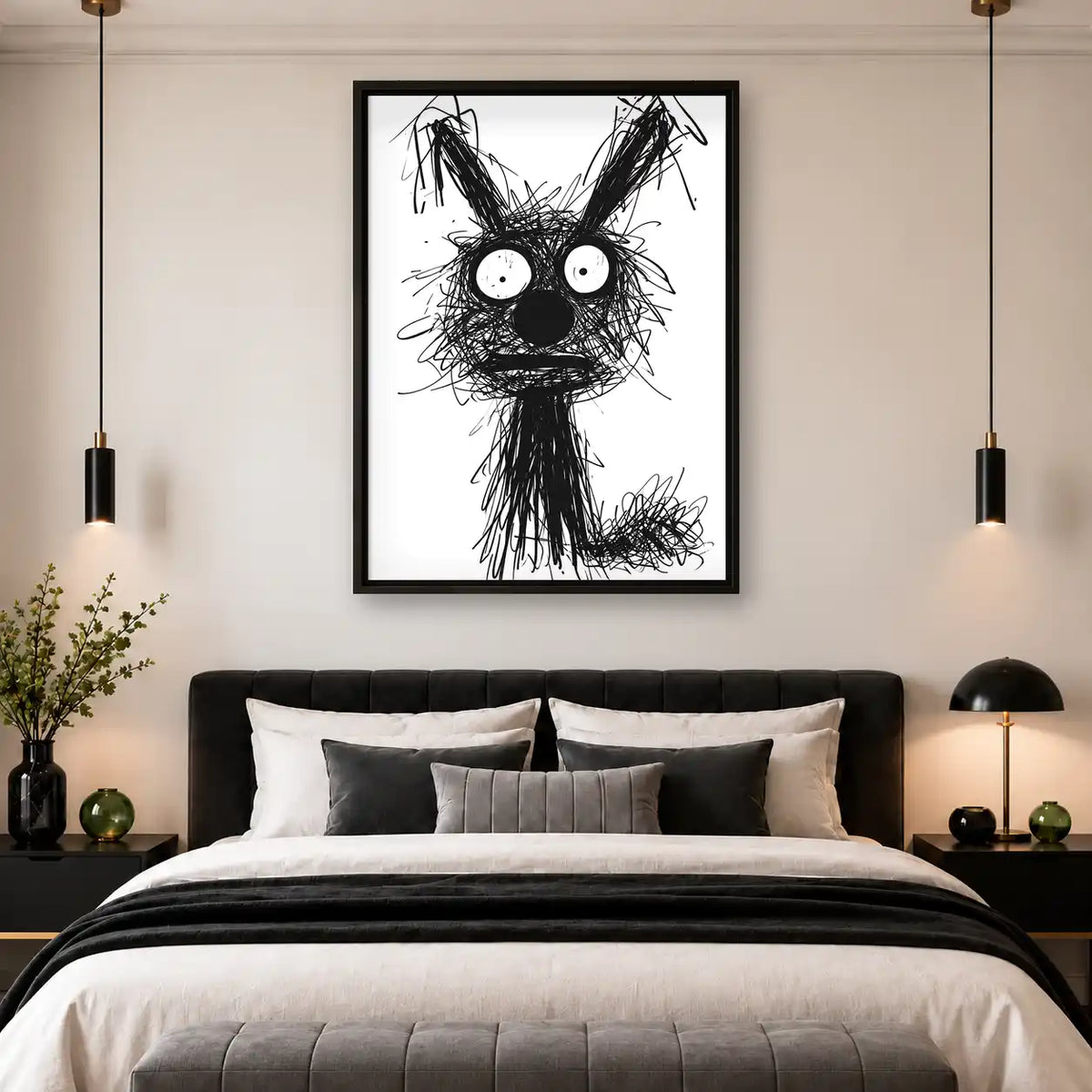 Wild Eyed Scribble Dog Wall Art 4