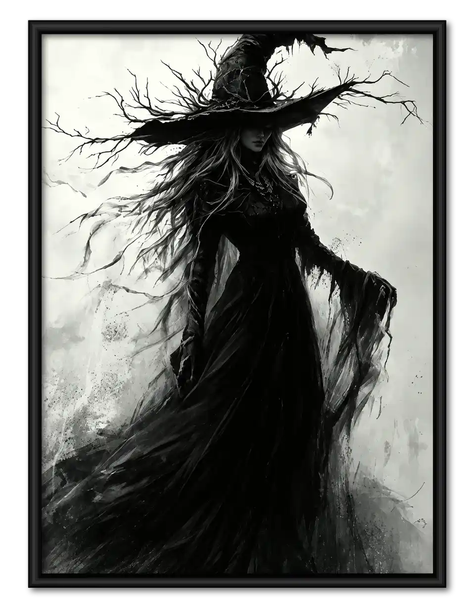 Windswept Dark Witch Wall Art 1