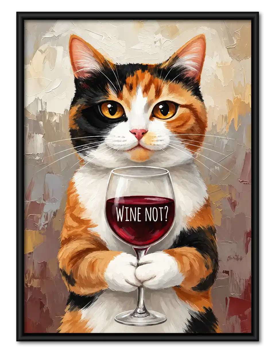 Wine Not Calico Cat Wall Art 1