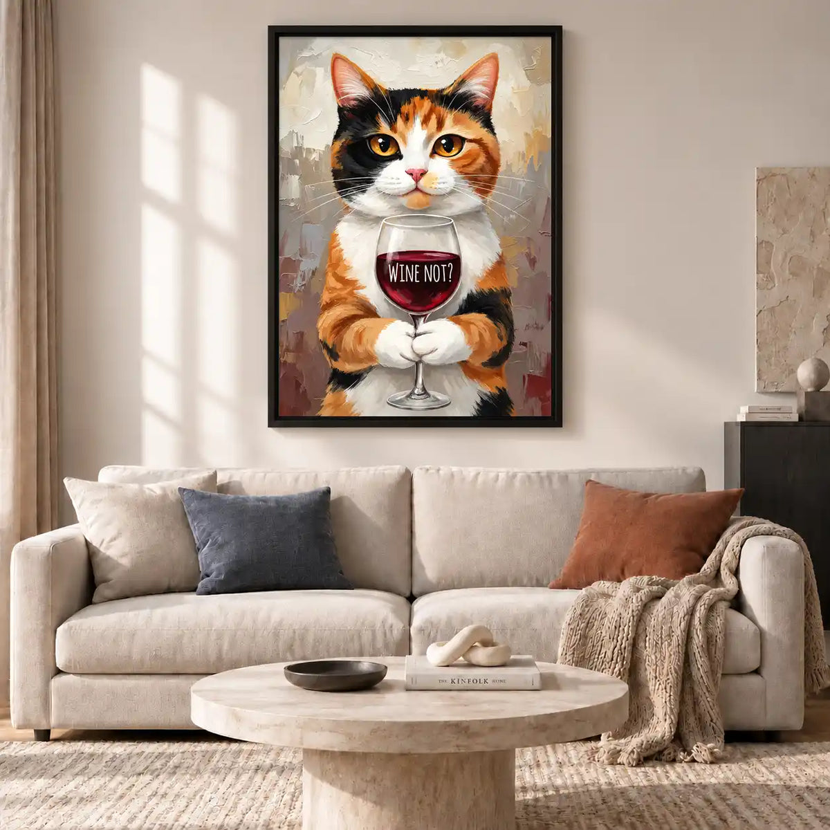 Wine Not Calico Cat Wall Art 2