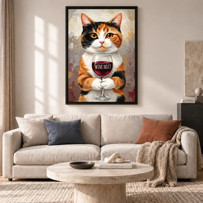 Wine Not Calico Cat Wall Art 2