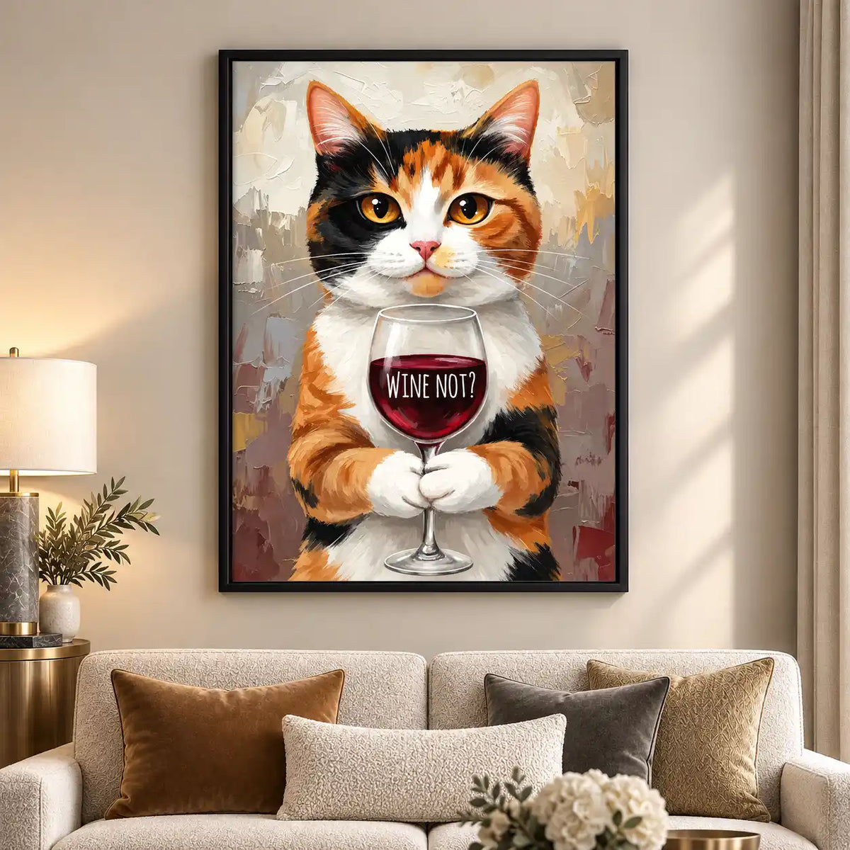 Wine Not Calico Cat Wall Art 5