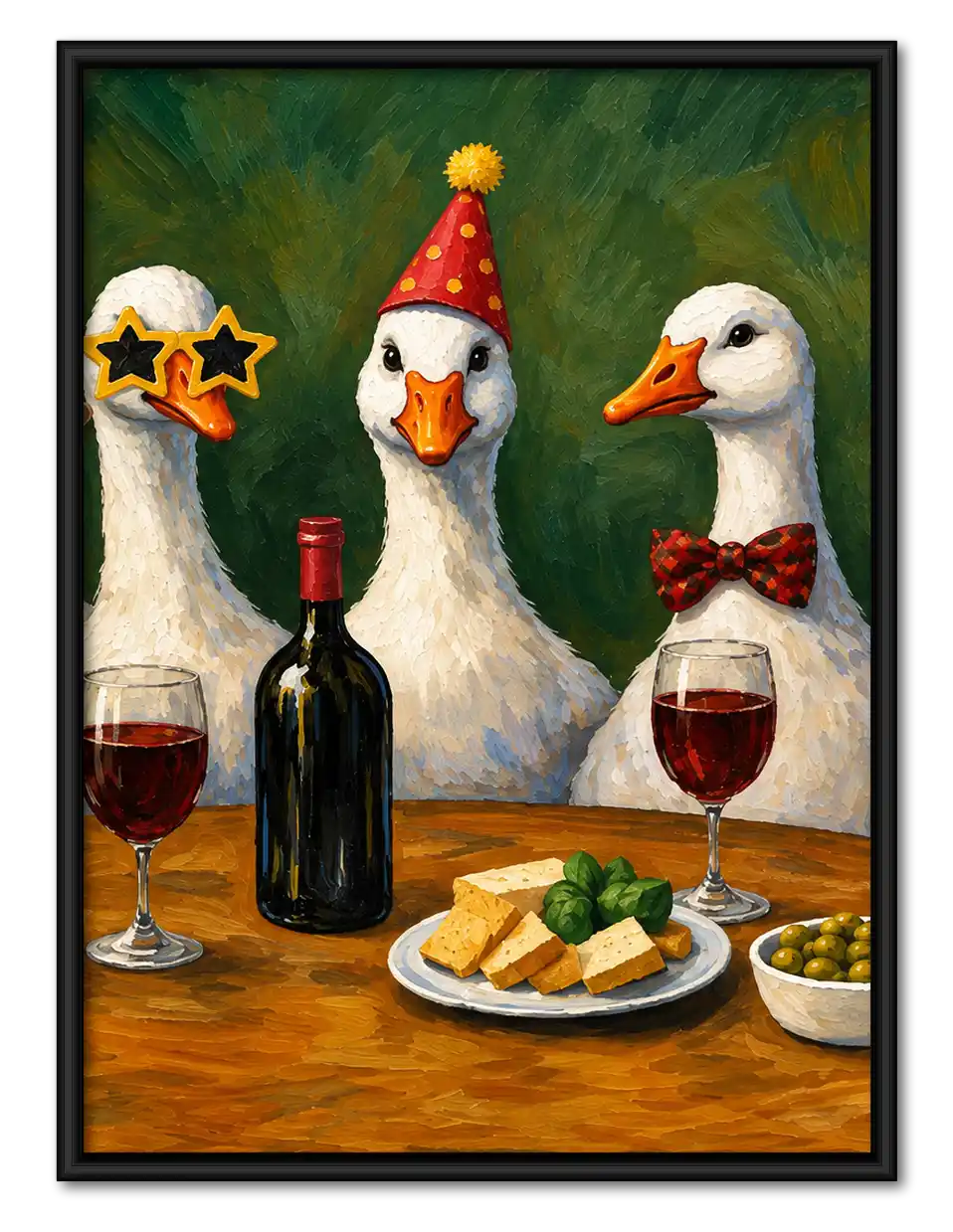 Wine Party Geese Wall Art 1