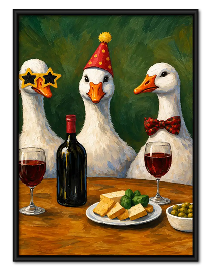 Wine Party Geese Wall Art