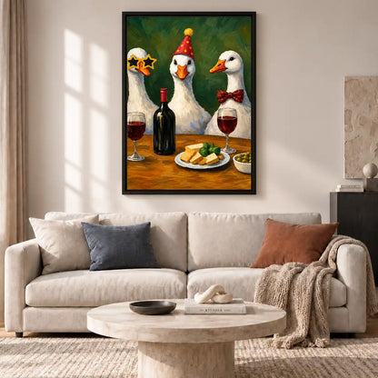 Wine Party Geese Wall Art 2