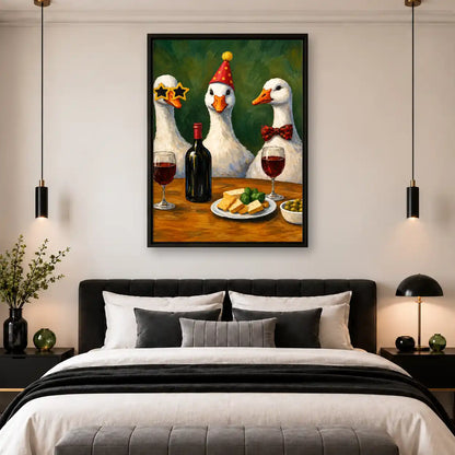 Wine Party Geese Wall Art 4